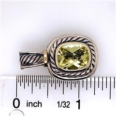 David Yurman Quartz Sterling Silver 14K YG Pendant